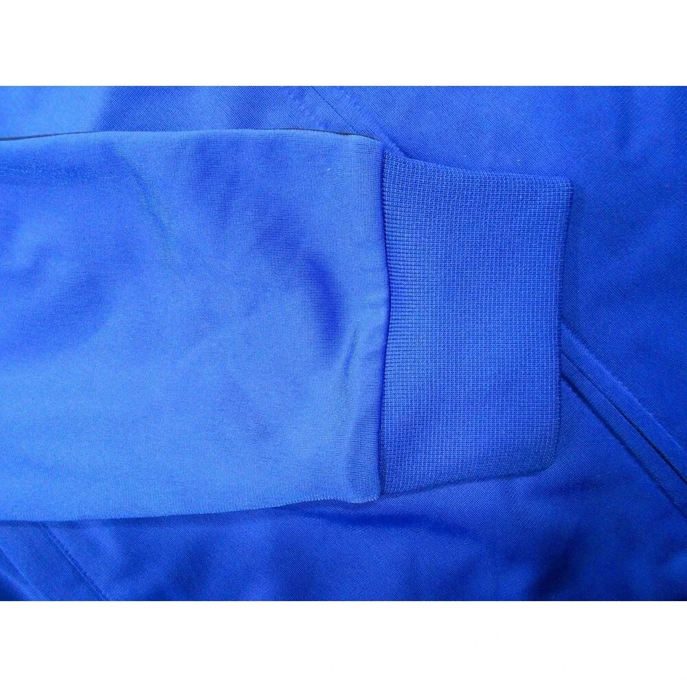Adidas Track Jacket Mens Size Medium Blue 3-Stripes Full Zip Pockets Long Slv.